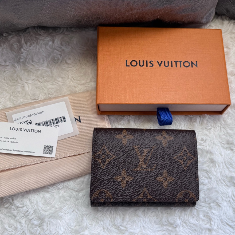 Authentic Louis Vuitton Business Card Holder Monogram Canvas